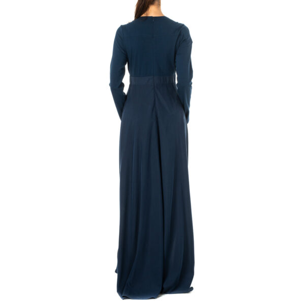 Abito lungo da donna a maniche lunghe scollo a V KWD005