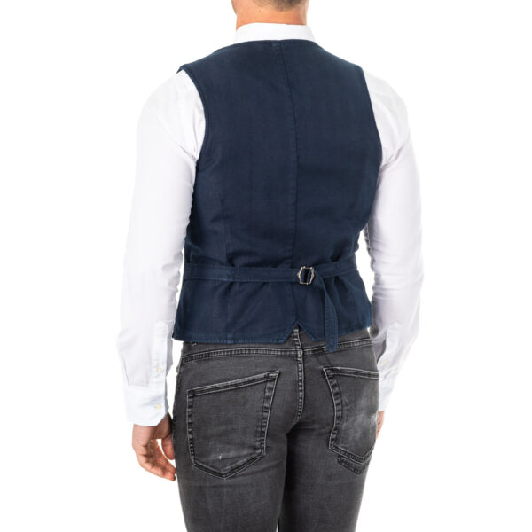 Gilet da uomo in maglia fine con cintura regolabile scollo a V HMJA11