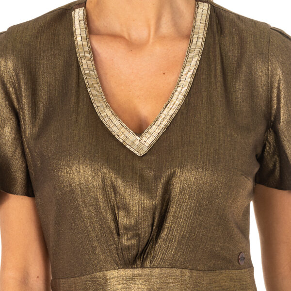 Abito da donna scollo a V manica corta KWD007