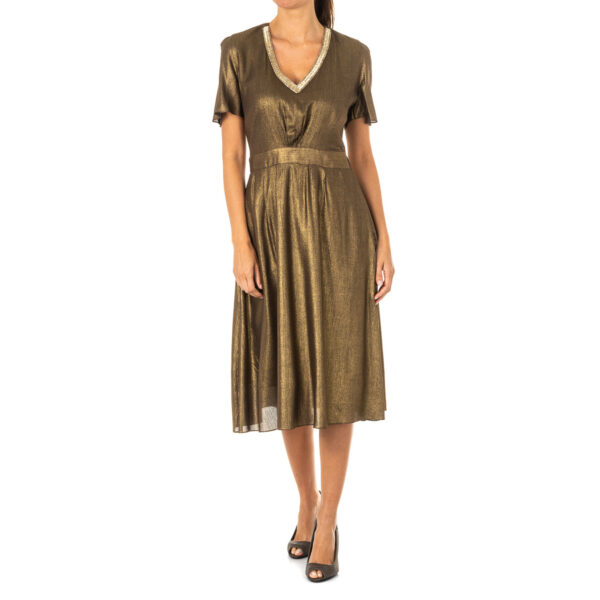 Abito da donna scollo a V manica corta KWD007