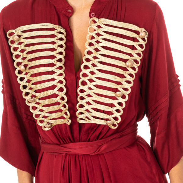 Abito da donna con maniche ampie a 3/4 con collo alla coreana LWDG30
