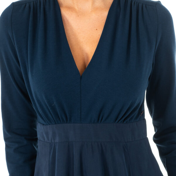 Abito lungo da donna a maniche lunghe scollo a V KWD005