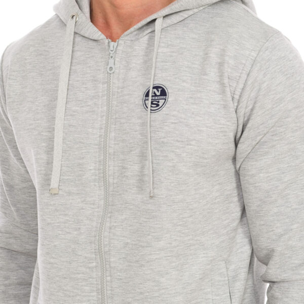 Felpa con cappuccio con zip 902416T da uomo