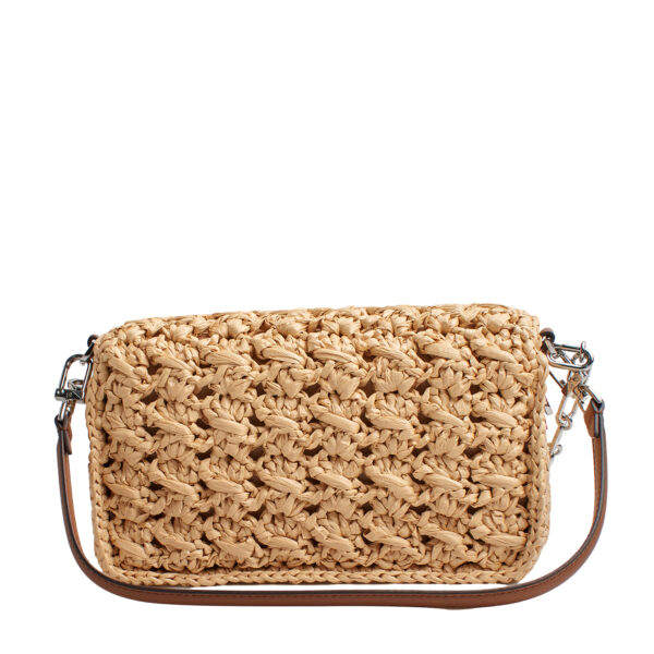 Borsa a tracolla in rafia intrecciata Parker 30S3S7PC2W per donna