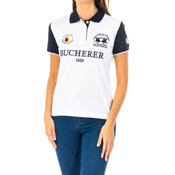 Polo da donna a maniche corte con collo con revers a contrasto 2WP185
