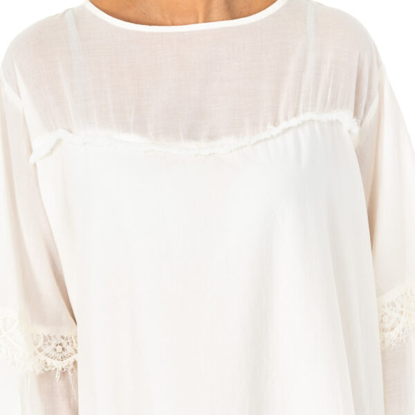 Abito elasticizzato con manica 3/4 girocollo LWD006 donna