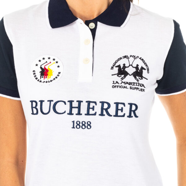 Polo da donna a maniche corte con collo con revers a contrasto 2WP185