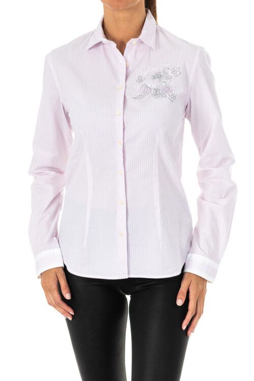 Camicia manica lunga con collo rever LWC603 donna
