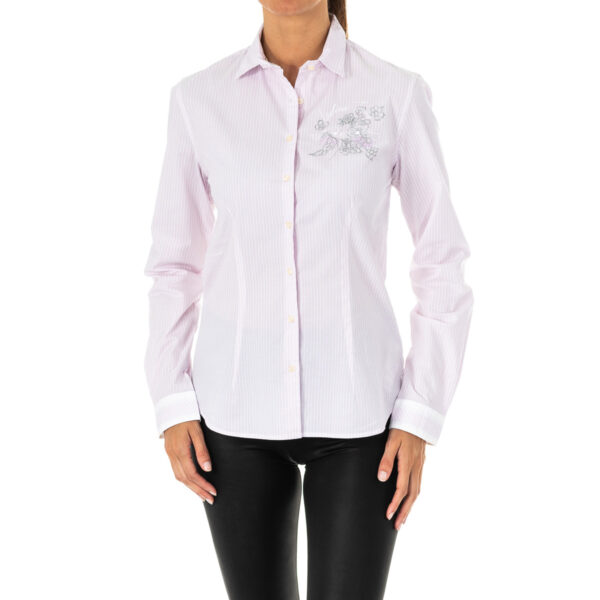Camicia manica lunga con collo rever LWC603 donna