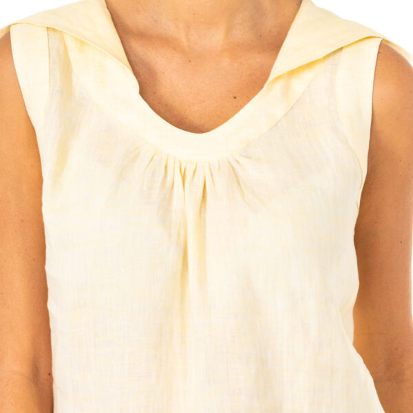 JWU004 T-shirt da donna senza maniche girocollo