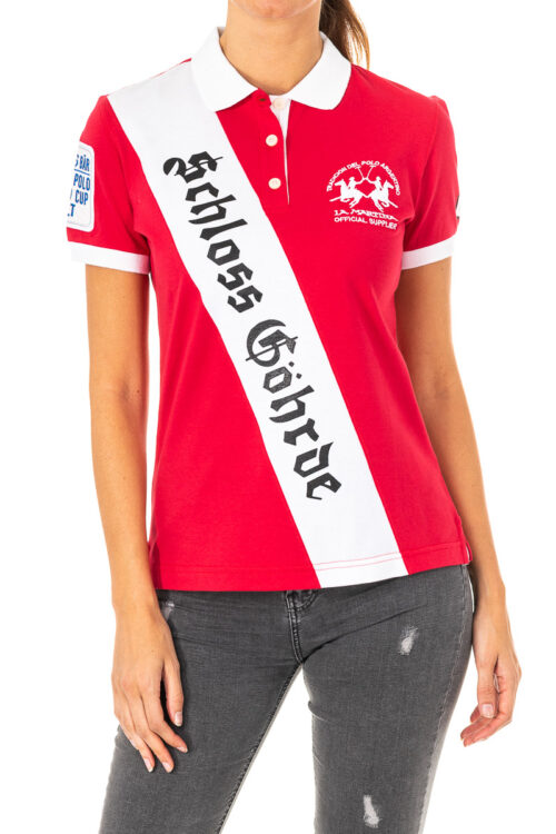 Polo da donna a maniche corte con collo a revers 2WPG77