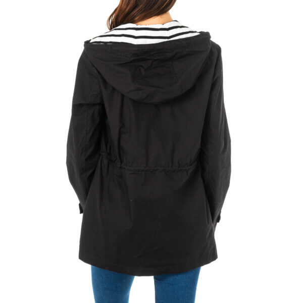 Giacca da donna a maniche lunghe con cappuccio fisso e coulisse regolabile LWO002