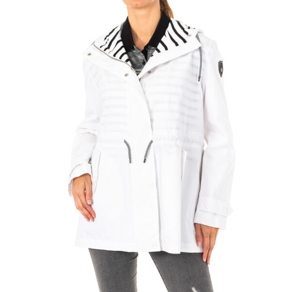 Giacca da donna a maniche lunghe con cappuccio fisso e coulisse regolabile LWO002