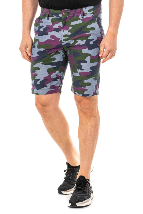 Bermuda con pantalone dritto basso con taglio e passanti per cintura LMB007 uomo
