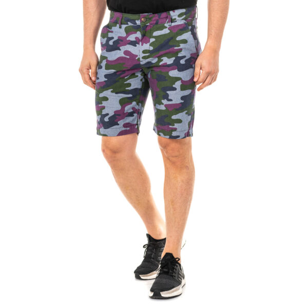 Bermuda con pantalone dritto basso con taglio e passanti per cintura LMB007 uomo