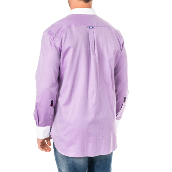 Camicia da uomo a maniche lunghe con collo a revers KMCJ02