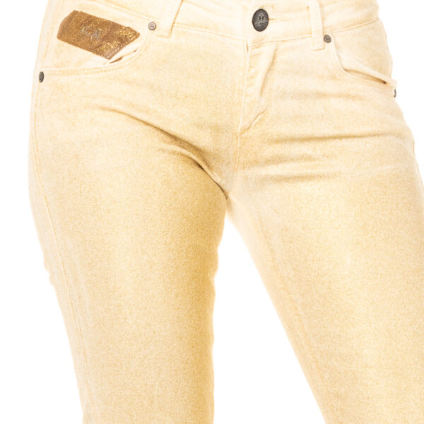 Pantalone stretch effetto lucido con vestibilità basso con taglio skinny HWT012 donna