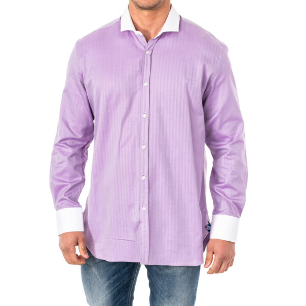 Camicia da uomo a maniche lunghe con collo a revers KMCJ02