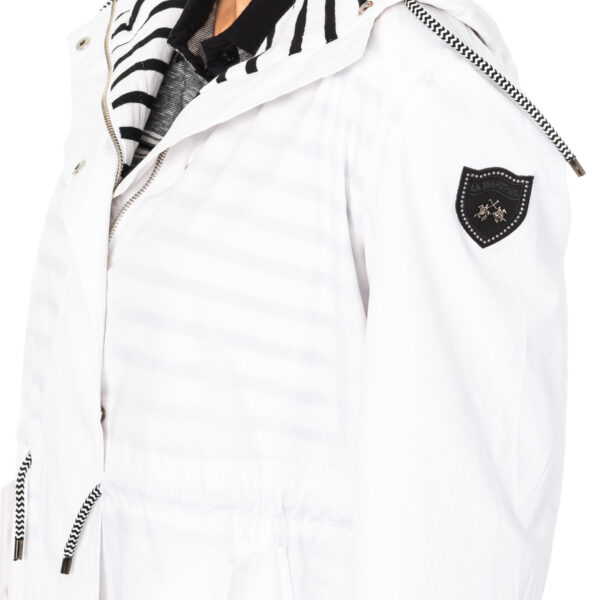 Giacca da donna a maniche lunghe con cappuccio fisso e coulisse regolabile LWO002