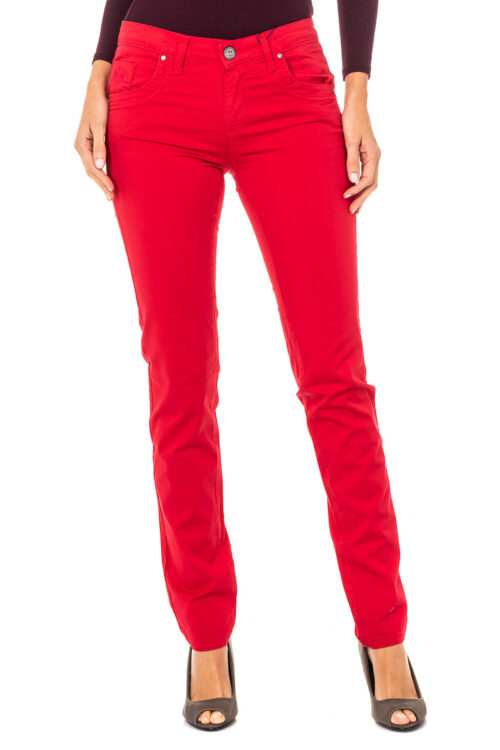 Pantaloni elasticizzati elasticizzati con basso con taglio skinny LWT006 donna