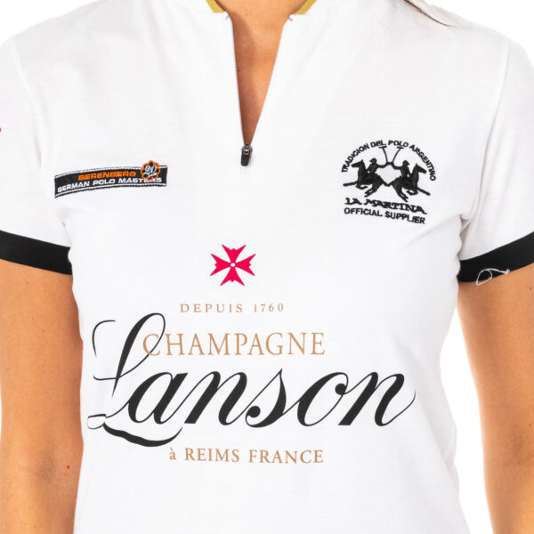 Polo da donna a maniche corte con chiusura con cerniera 2WZ016