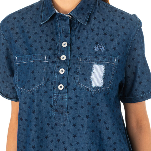 Camicia da donna con collo revers a manica corta LWC007