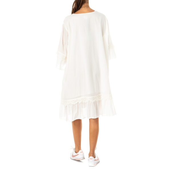 Abito elasticizzato con manica 3/4 girocollo LWD006 donna