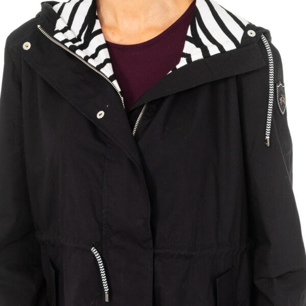 Giacca da donna a maniche lunghe con cappuccio fisso e coulisse regolabile LWO002