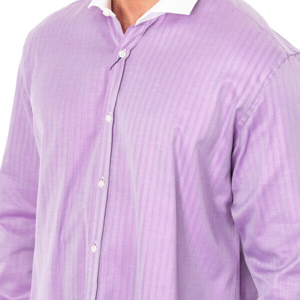 Camicia da uomo a maniche lunghe con collo a revers KMCJ02