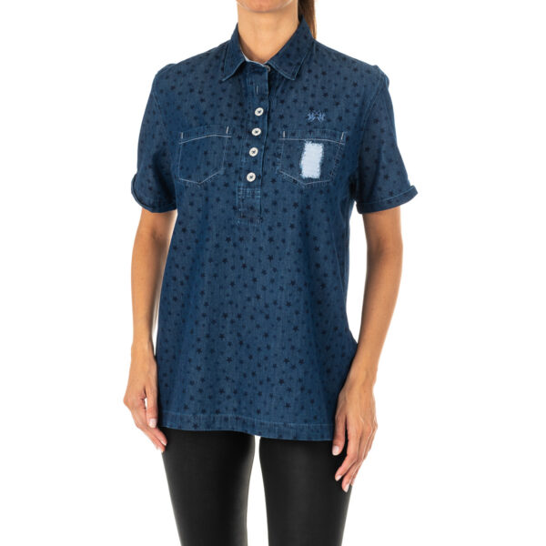 Camicia da donna con collo revers a manica corta LWC007