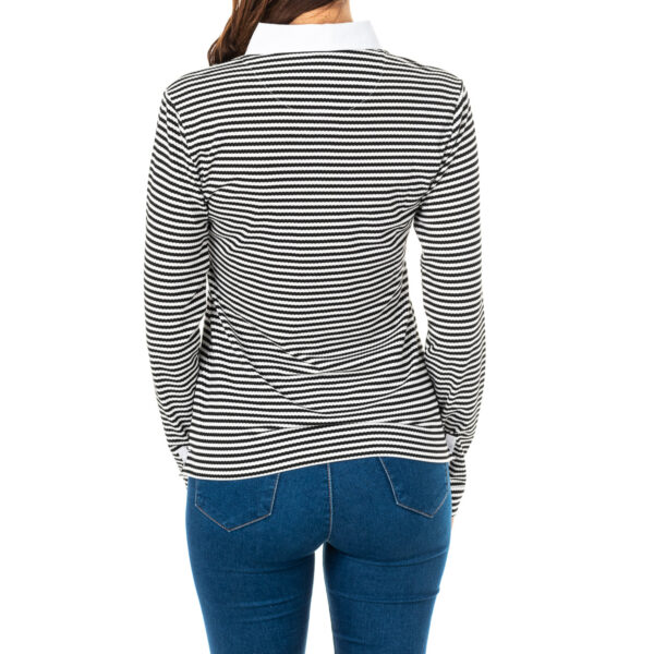 Polo da donna a maniche lunghe con collo con revers a contrasto 2WPH66