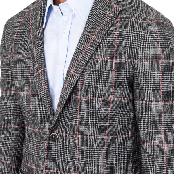 Blazer a quadri a maniche lunghe con collo a revers KMJA06 uomo