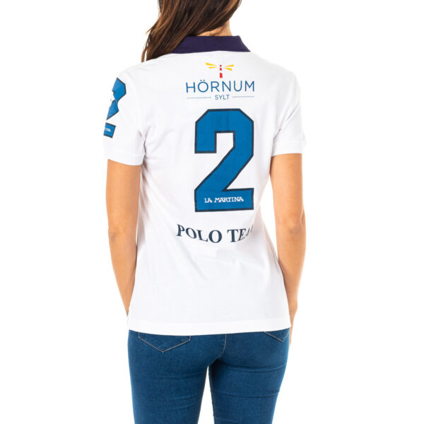 Polo da donna a maniche corte con collo con revers a contrasto 2WPG76