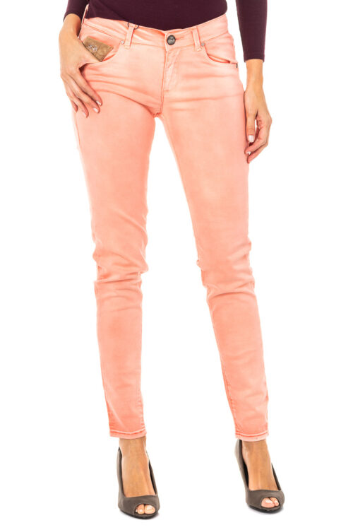 Pantalone elasticizzato con basso con taglio skinny HWT010 donna