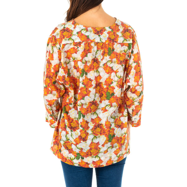 Blusa da donna manica 3/4 con scollo tondo e apertura a V LWU001
