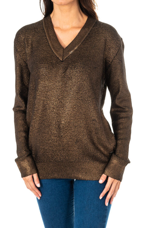 Maglia da donna scollo a V manica lunga KWS005