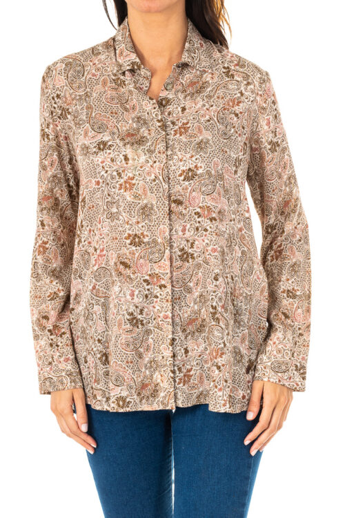 Camicia da donna a maniche lunghe con collo a revers KWC002