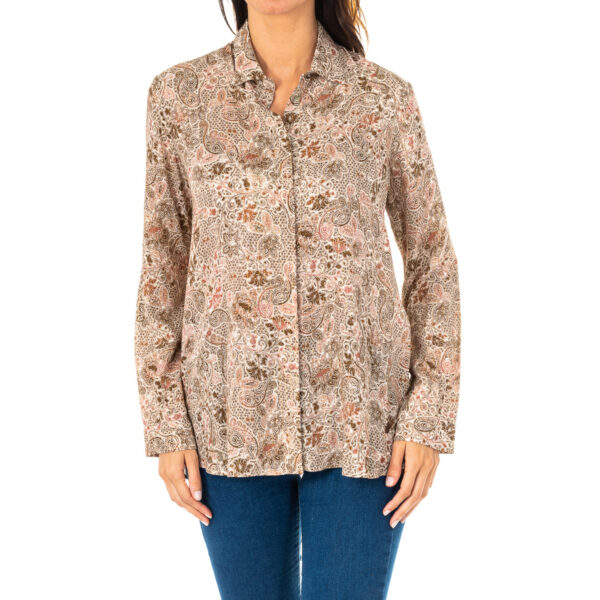 Camicia da donna a maniche lunghe con collo a revers KWC002