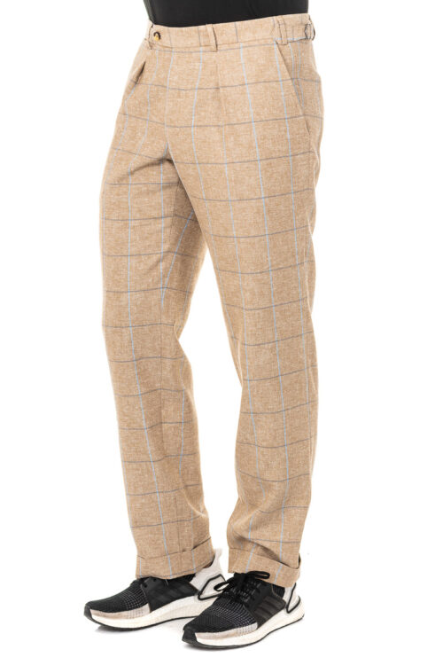 Pantaloni lunghi da uomo a quadri con fondo orlato JMTJ01
