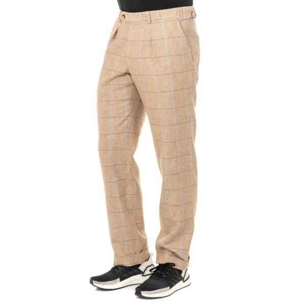 Pantaloni lunghi da uomo a quadri con fondo orlato JMTJ01