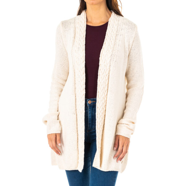 Cardigan da donna in maglia a trecce spesse a maniche lunghe LWS008