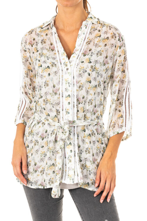 Maglia da donna manica 3/4 con aperture e polsini regolabili LWC009