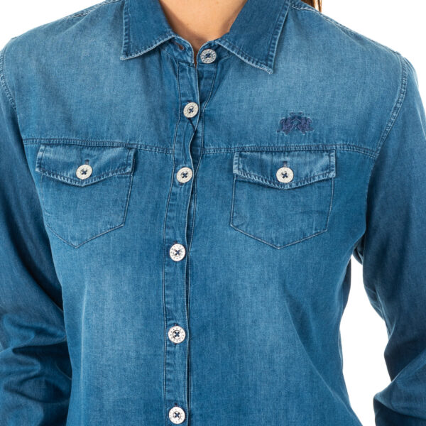 Camicia da donna con collo revers a manica lunga LWC602