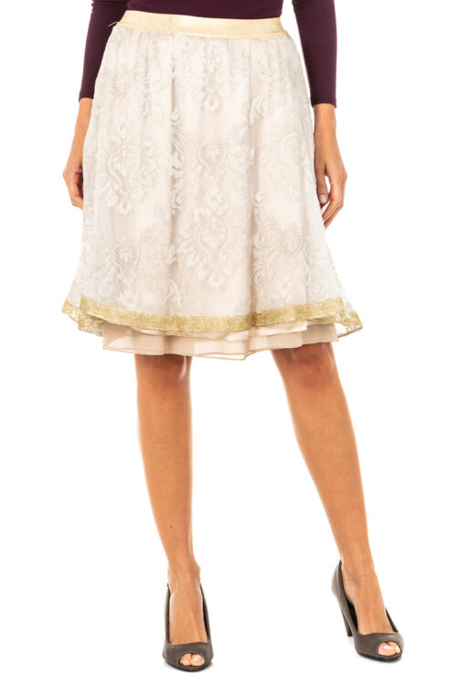 Gonna da donna alta a vita elastica con fodera in chiffon JWKG01