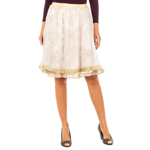 Gonna da donna alta a vita elastica con fodera in chiffon JWKG01