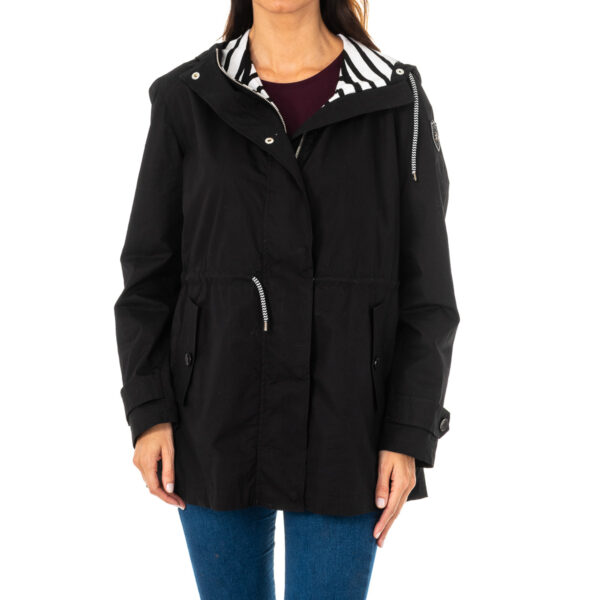 Giacca da donna a maniche lunghe con cappuccio fisso e coulisse regolabile LWO002