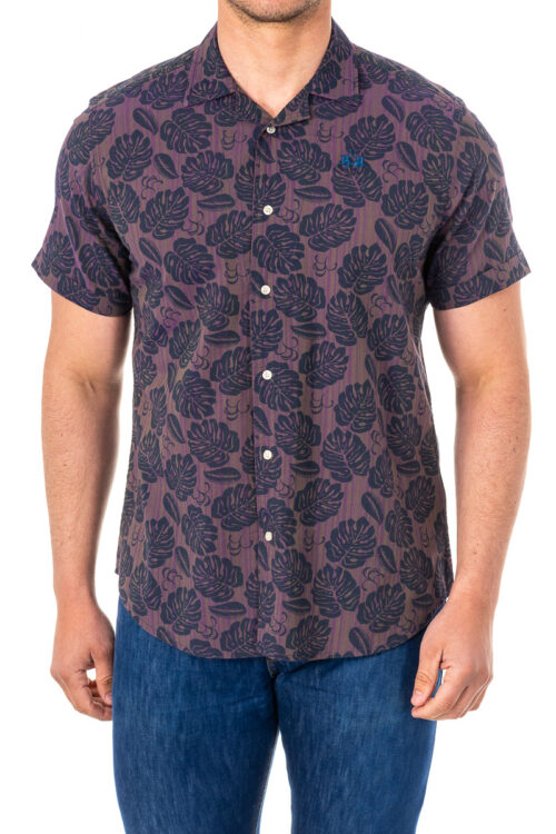 Camicia da uomo con collo revers a manica corta LMC032