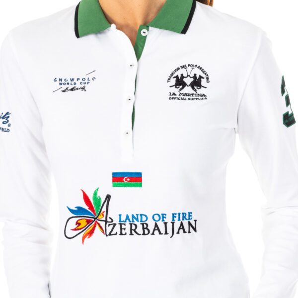 Polo da donna a maniche lunghe con collo a revers 2WPH31