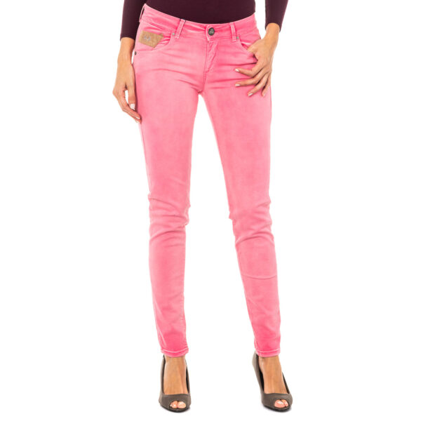Pantalone elasticizzato con basso con taglio skinny HWT010 donna
