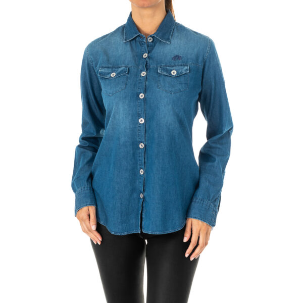 Camicia da donna con collo revers a manica lunga LWC602